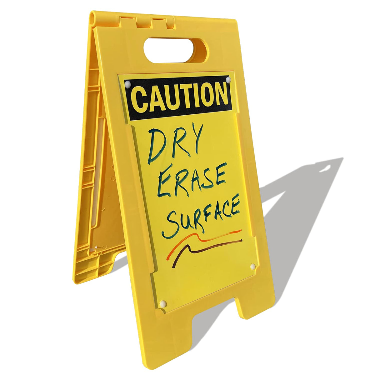 Caution Blank Write-On Folding Floor Sign Plastic Pack of 2 F537