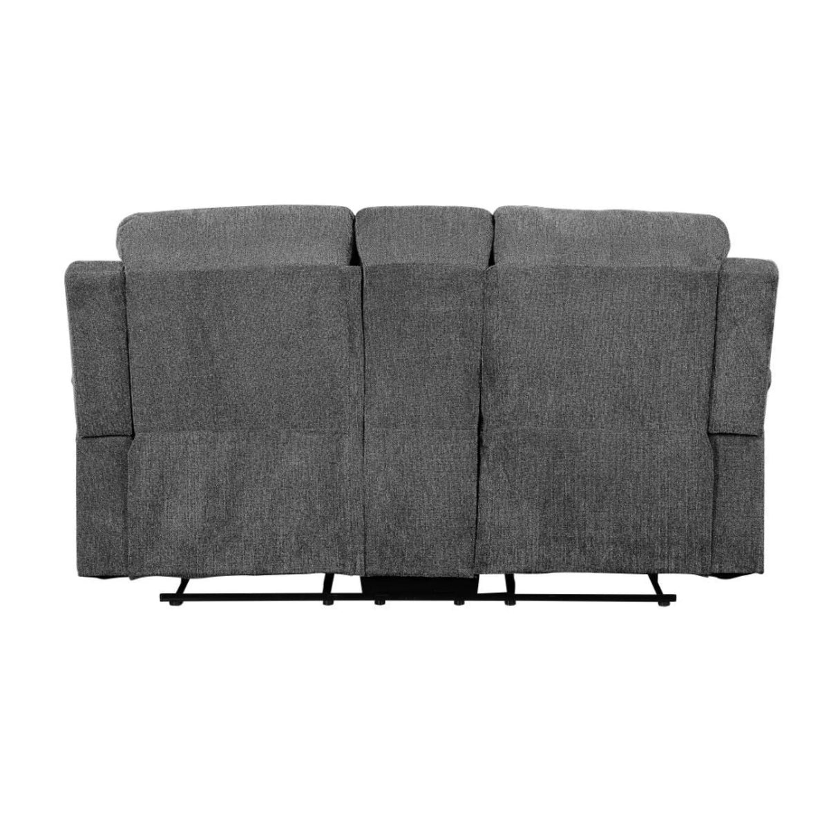 Gray Chenille Loveseat with Console F2808