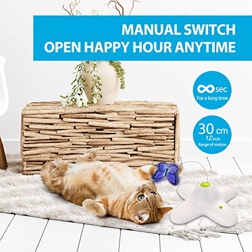 2 in 1 Cat Wand Toy with Butterfly Spinner, USB Rechargeable F921690