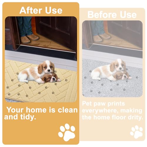 Light Taupe 20"x48" Non-Slip Washable Dog Mat Q710059