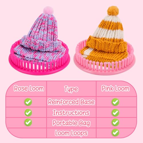 Knitting Loom Kit with Storage Bags Yarns Knitting Tools Pink L634091
