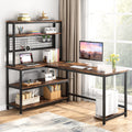 55" Computer Desk with Hutch & Bookshelf (Brown) Z687