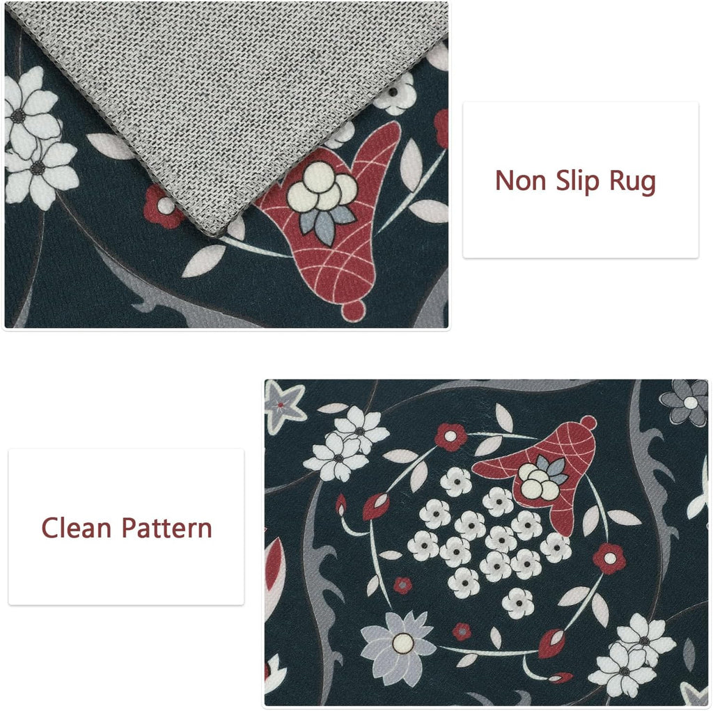 Non Slip Kitchen Rug Sets of 3 Low Pile Floor Carpet Sets C673