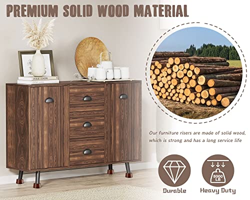 Set of 4 Solid Wood Furniture Risers L877