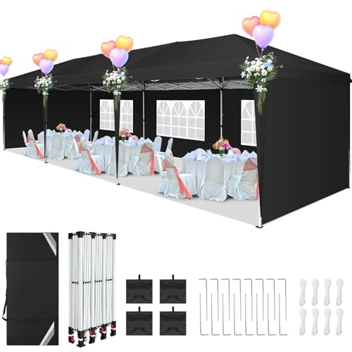 10x20 Pop Up Canopy Tent with 6 Sidewalls White W31979
