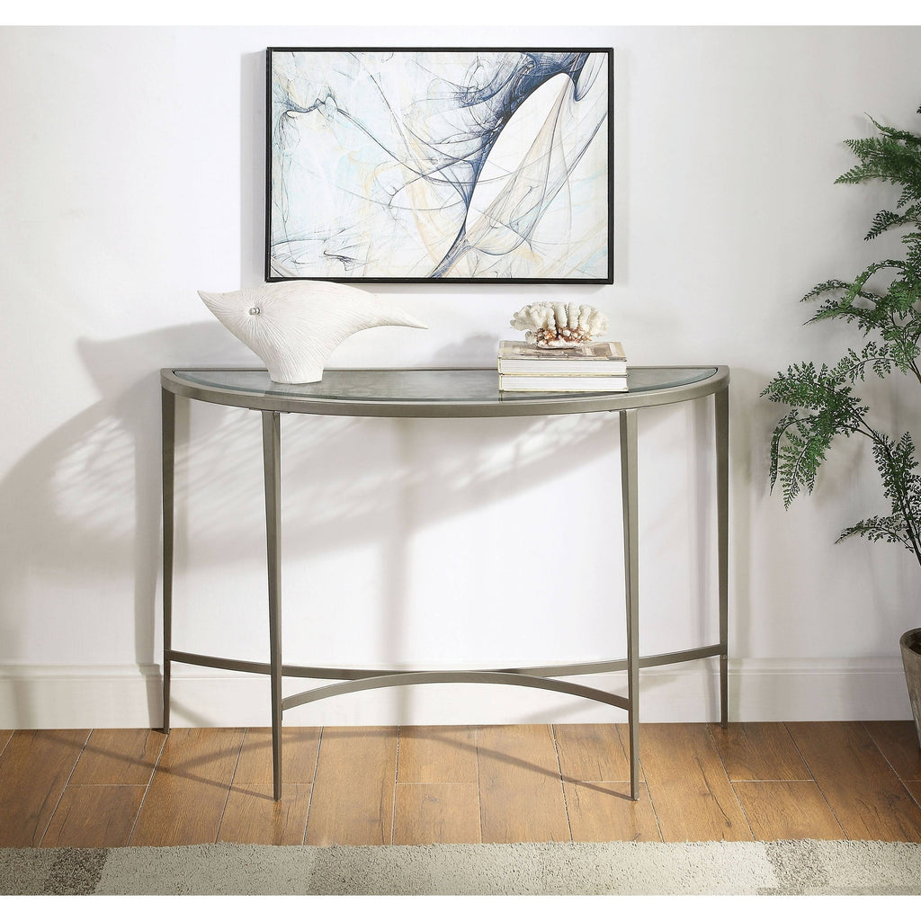 White Tempered Glass Sofa Table A78053