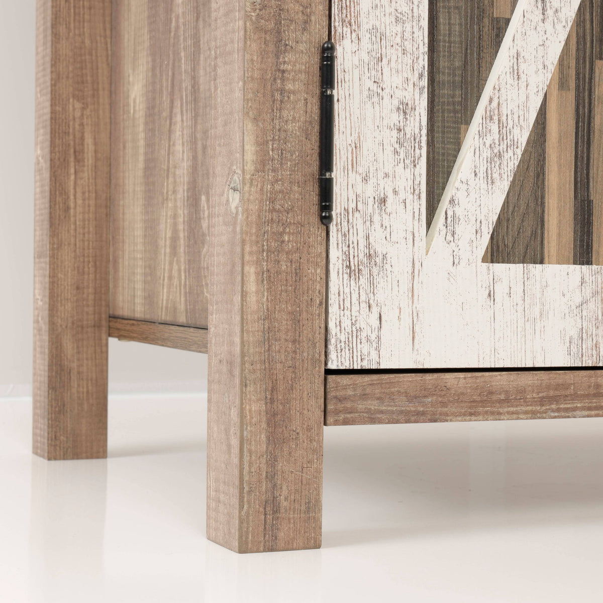 Two Door Cabinet with Rustic Barn Style Doors U377