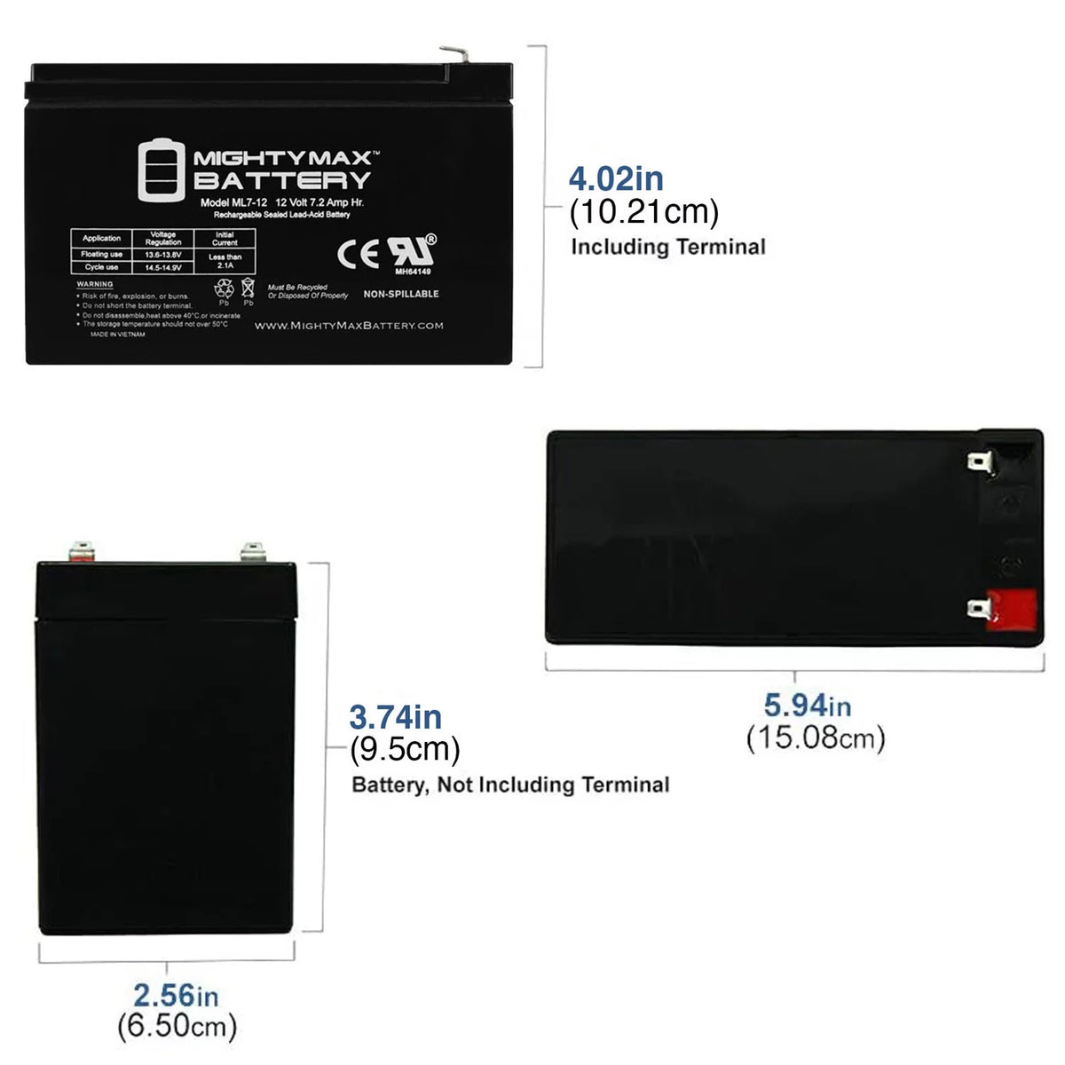 12V 7AH Replacement Battery + 12V 1Amp Charger N5657
