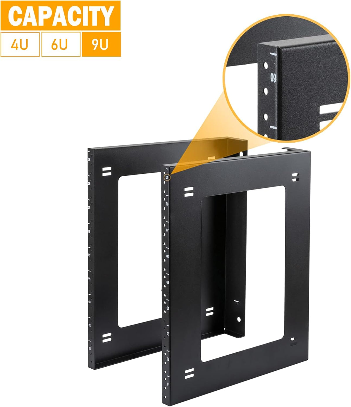 9U Open Frame Rack Wall Mount & Desktop Mount, Pack of 2 W925098
