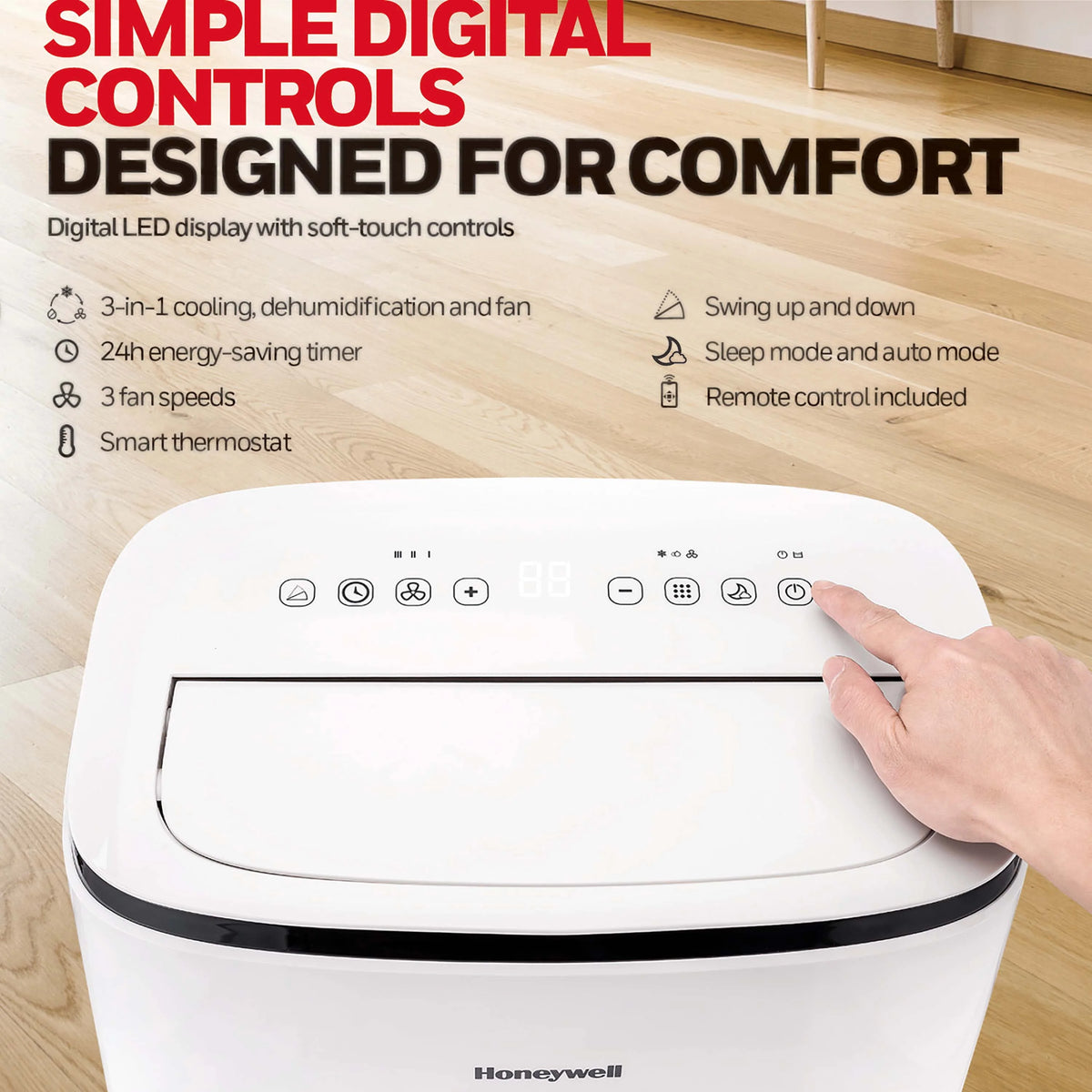 7,100 BTU Portable Air Conditioner with Dehumidifier & Fan F466949