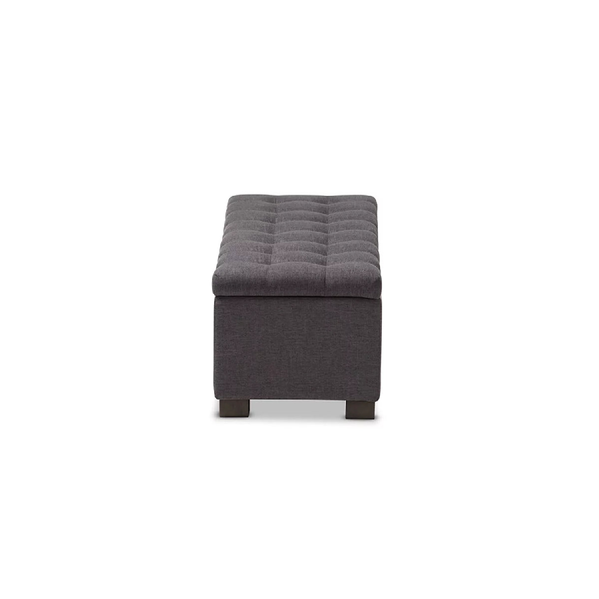 Dark Grey Fabric Storage Ottoman Bench C7451