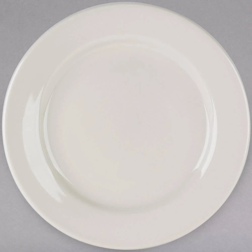 12/Case 10x22 Eggshell Wide Rim China Plate O62607