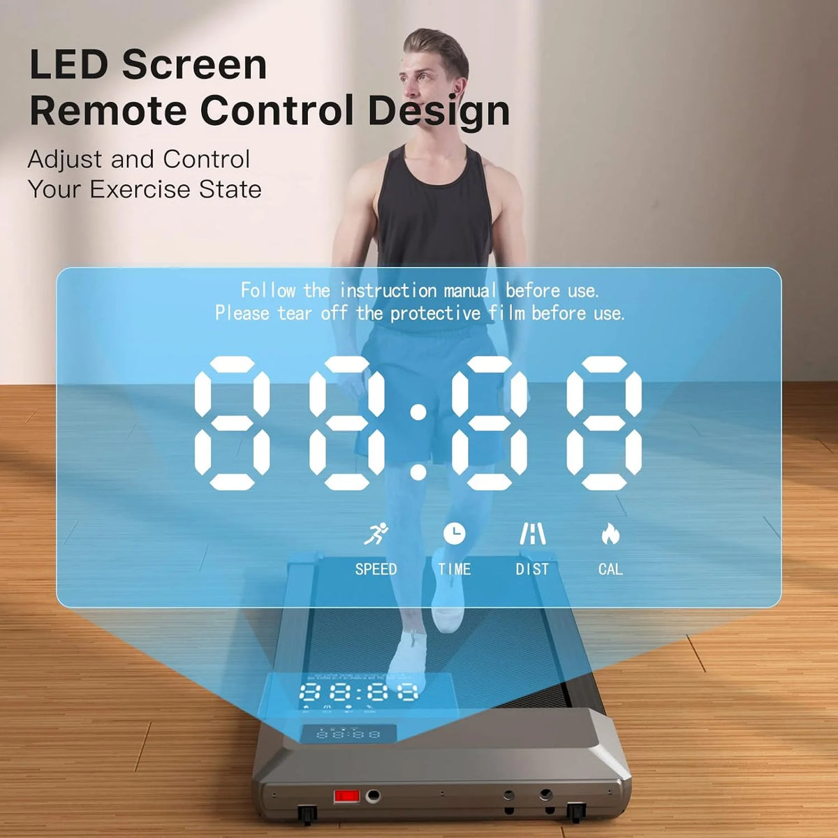 2 in 1 Under Desk Treadmill with Remote Control W71310
