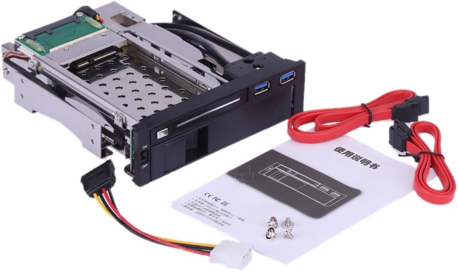 Dual Bay 3.5 + 2.5 Inch SATA III Hard Drive SSD Tray Caddy Internal Mobile Rack Enclosure Docking Station with USB 3.0 Port Hot Swap Pack of 2 V604