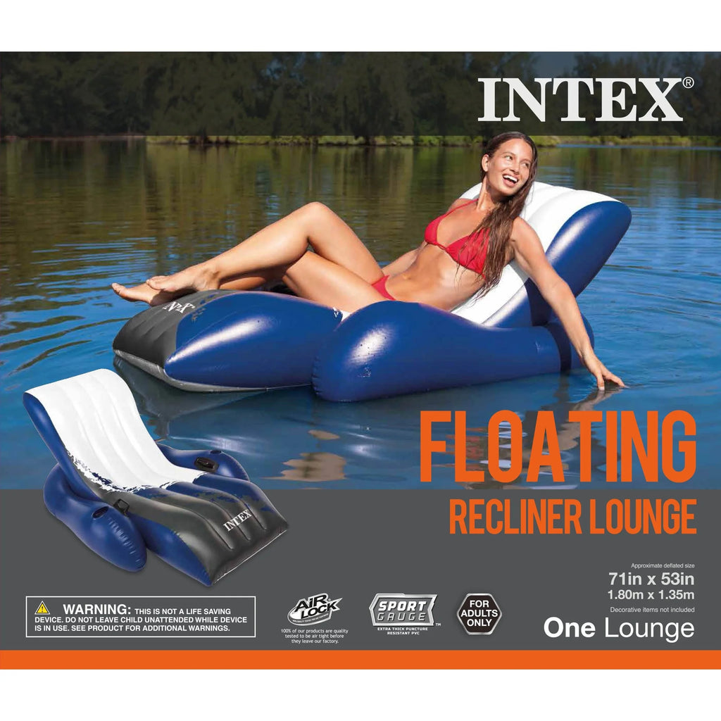 Inflatable Pool Lounge Chair with Cup Holders Z175