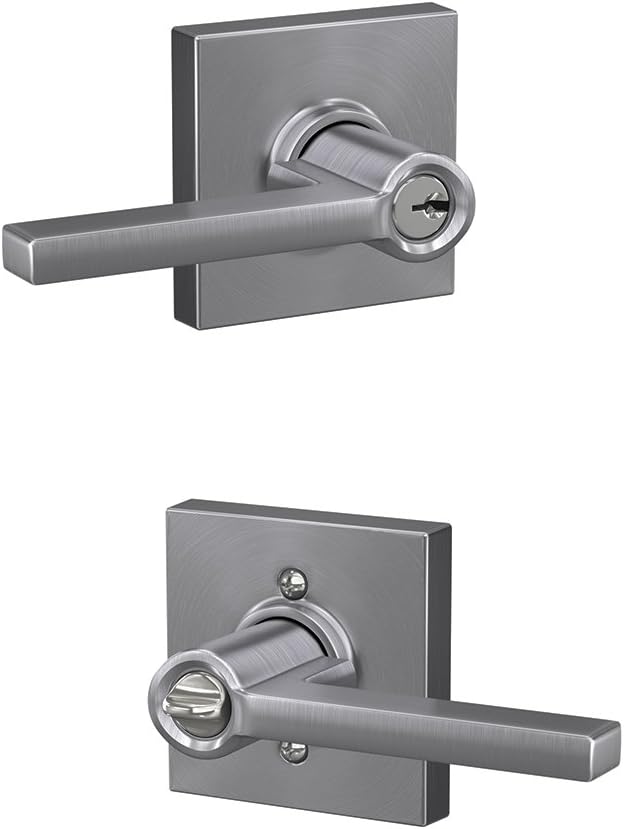 Satin Chrome Keyed Entry Lever Lock, Pack of 2 Z27888
