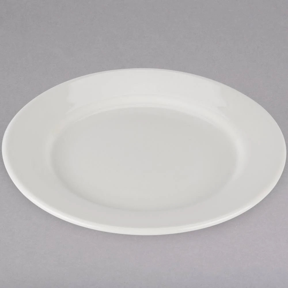 12/Case 10x22 Eggshell Wide Rim China Plate O62607