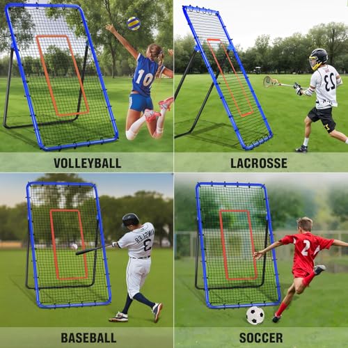 5 Angles Adjustable Volleyball Rebounder Net 7x4 Ft K4690