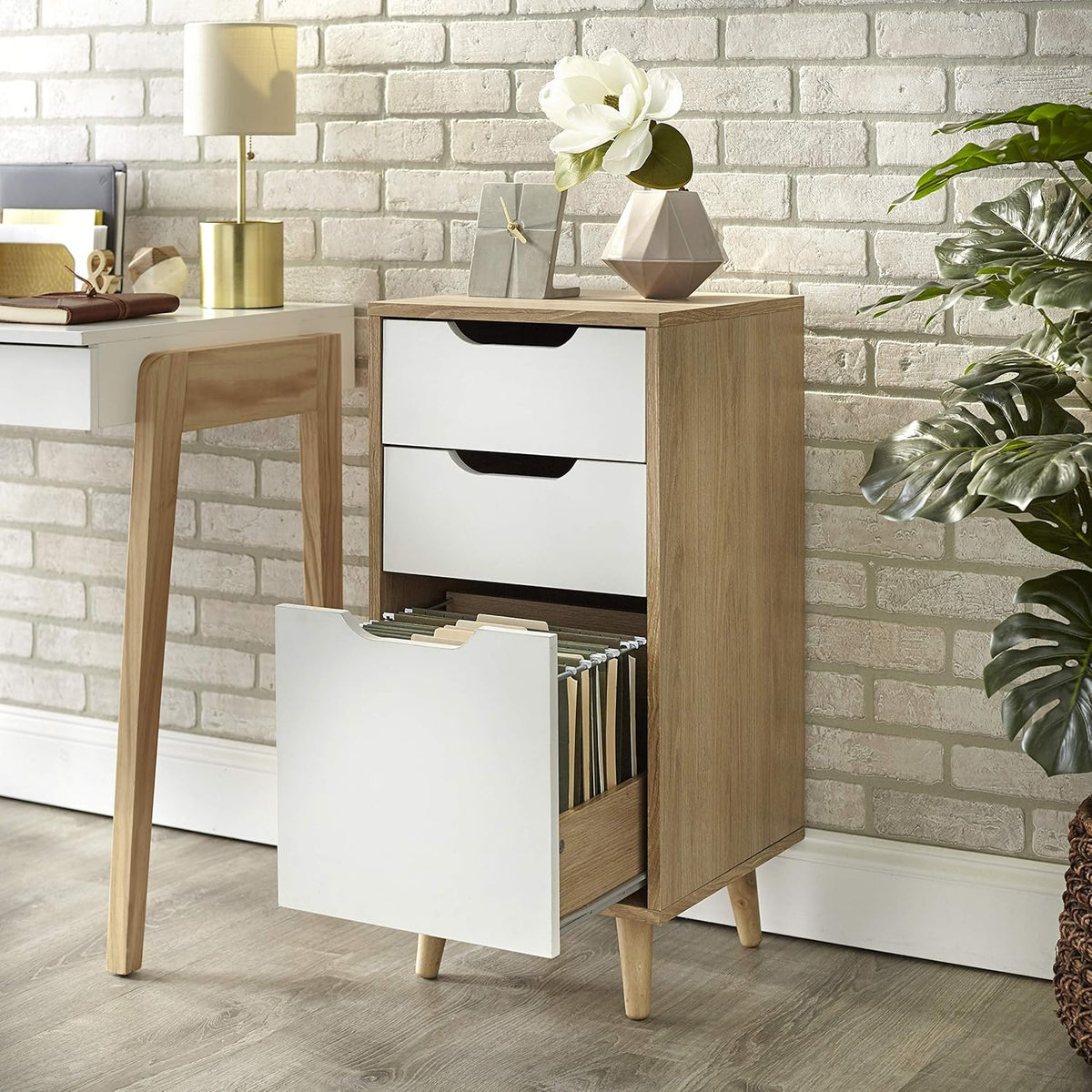 Natural White 2 Drawer Filing Cabinet Q706302