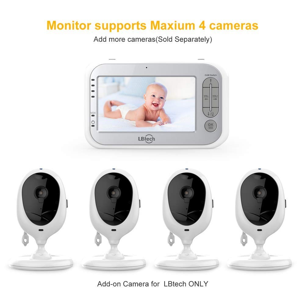 Video Baby Monitor with Two Cameras and 4.3 LCD R321565