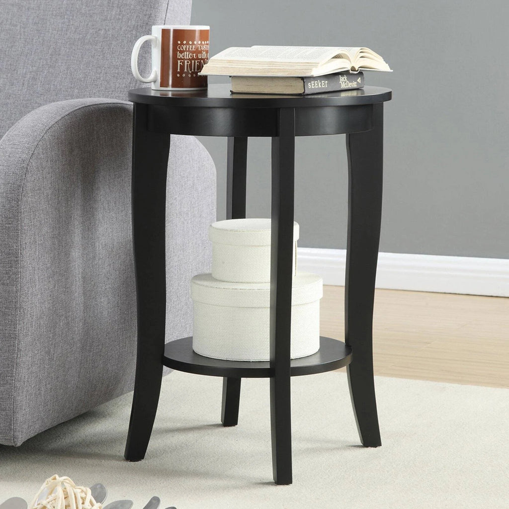 White Faux Marble Round End Table Y2108
