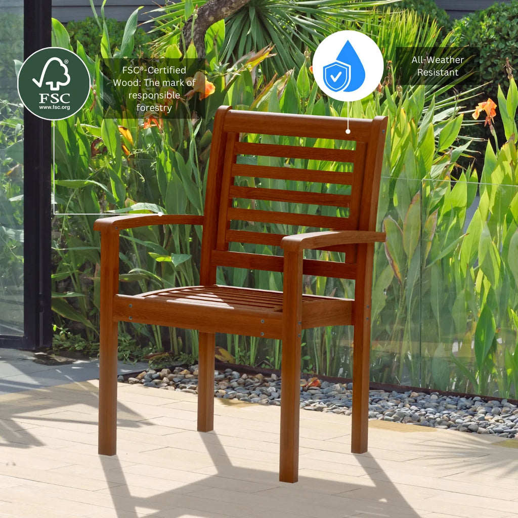 9-Piece Eucalyptus Extendable Rectangular Patio Dining Set X25240