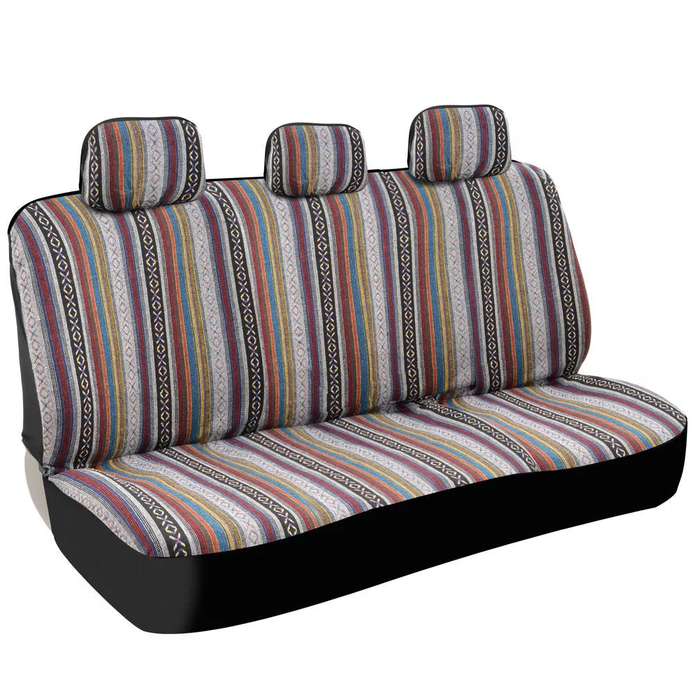Striped Heavy Duty Woven Car Seat Covers Full Set 9pc K43612
