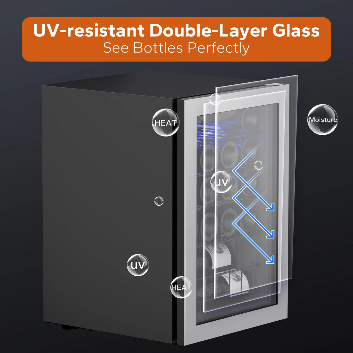20 Bottle Wine Refrigerator with Glass Door T6045