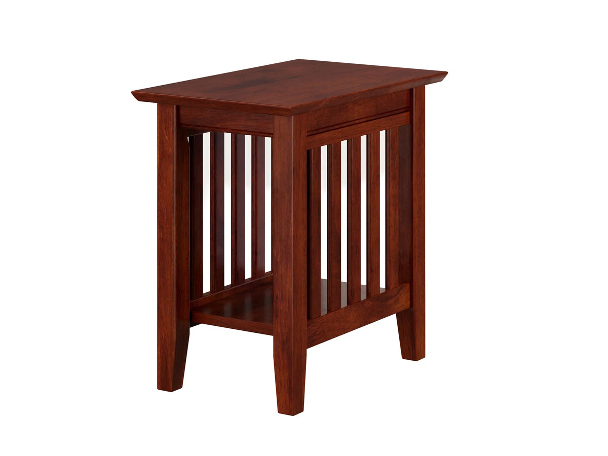 Chair Side Table in Walnut or Caramel F404