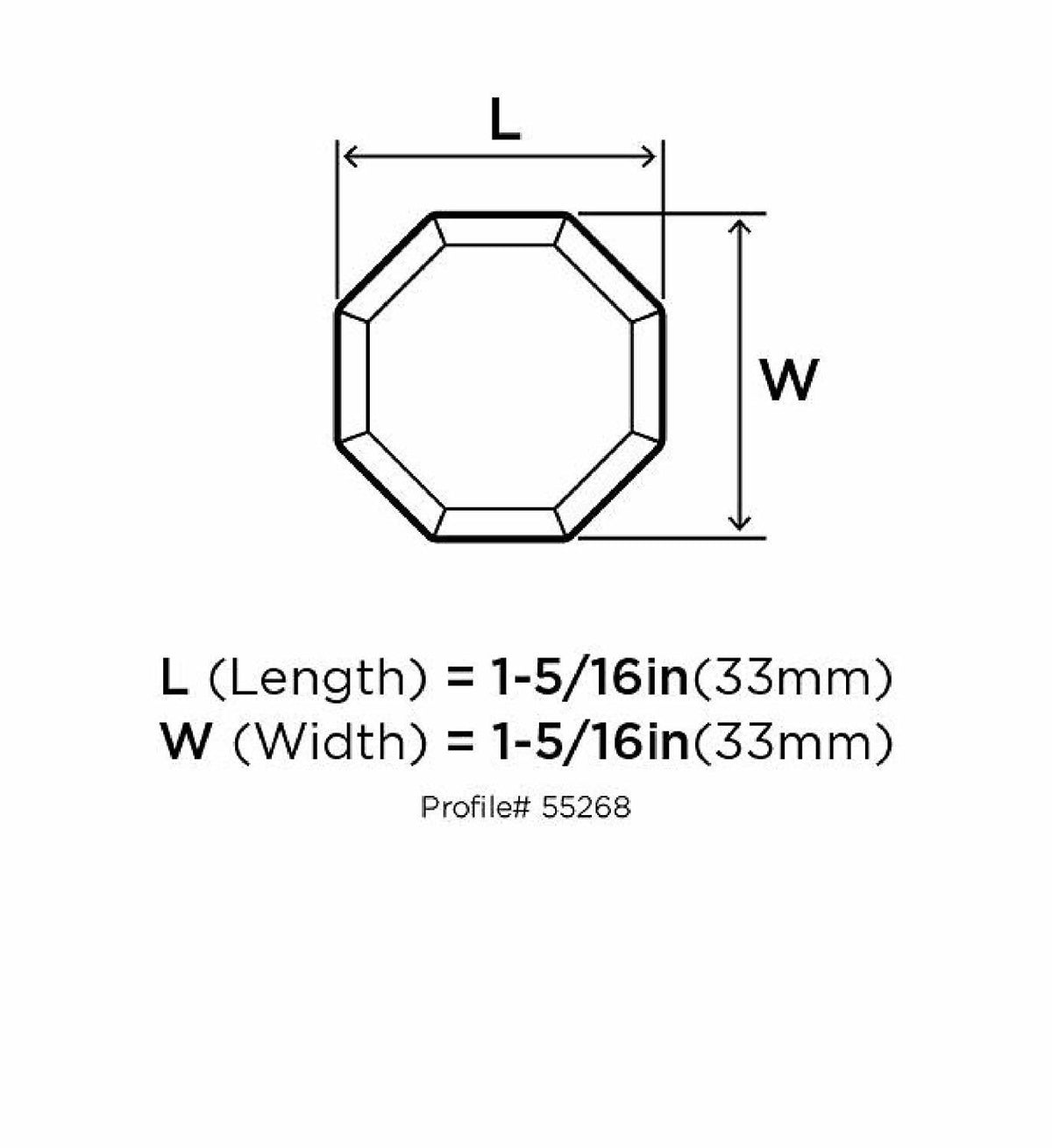 Crystal Knob, Satin Nickel, 1-Inch Diameter J512