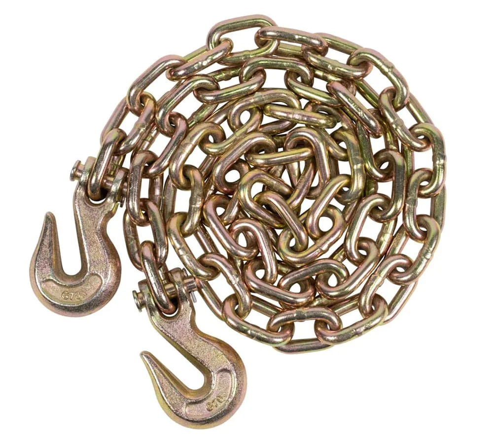 4 Pack 1/2 Inch x 20 FT Grade 70 Binder Chain with Clevis Grab Hooks R371