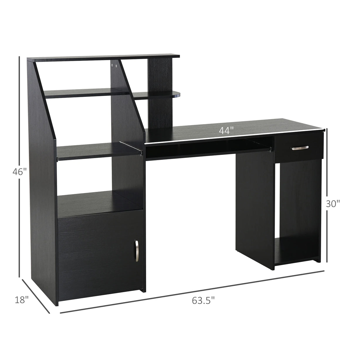 Computer Table with Keyboard Shelves Drawer A3656