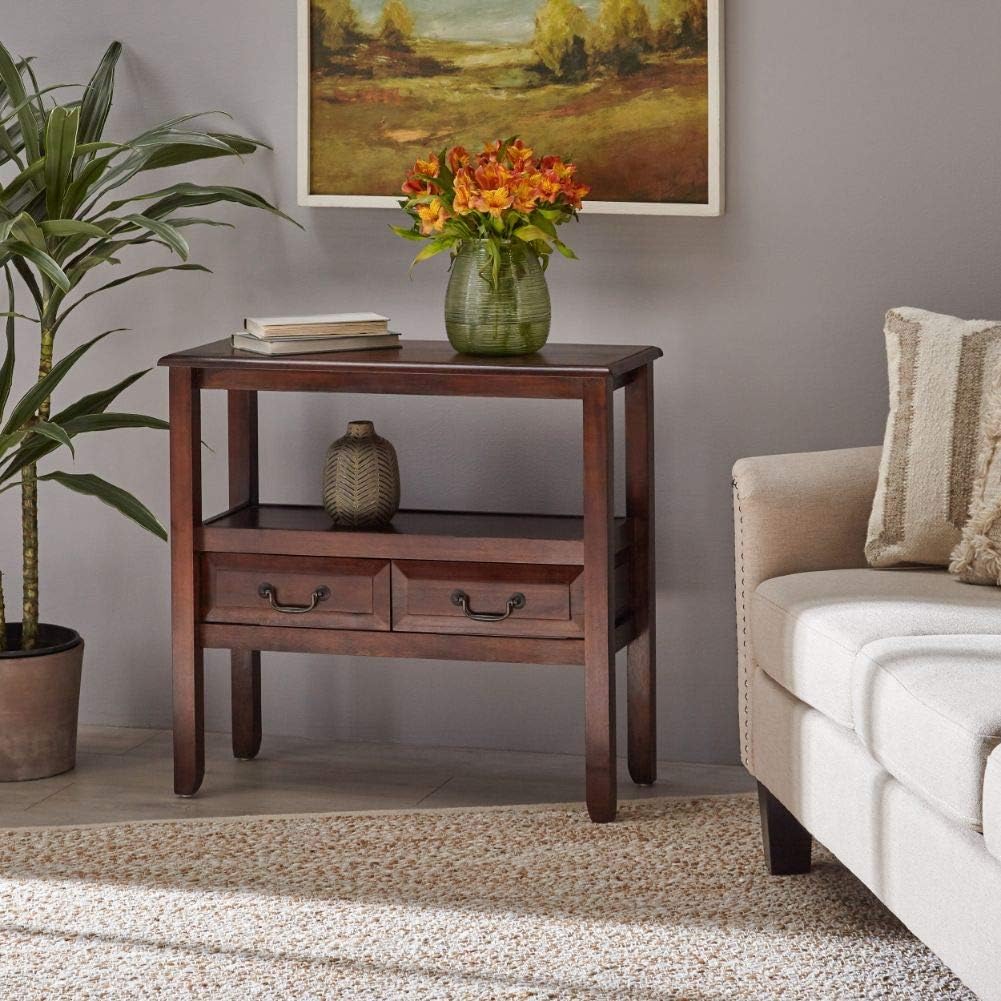 Acacia Wood Accent Table, Brown Mahogany B8707