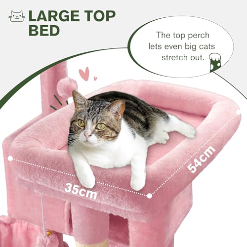 66 Inches Multi-Level Cat Tree Tower with Hammock and Baskets B724