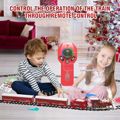 Christmas Train Set with Remote Control, Sounds, Lights and Smoke F15285
