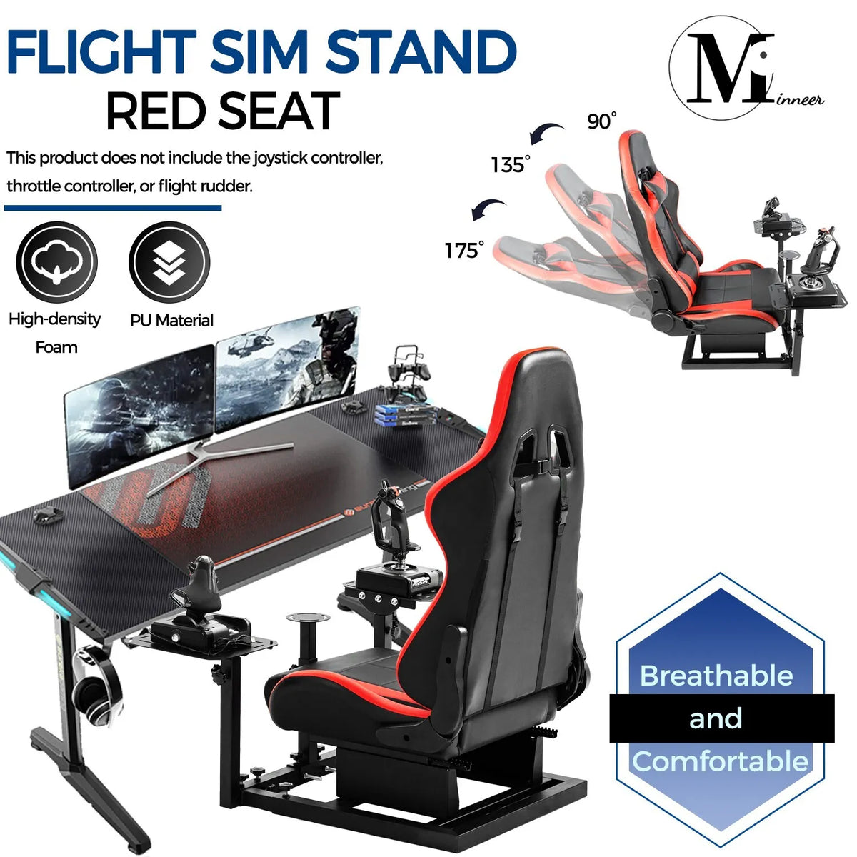 Flight Simulator Cockpit with Red Seat E18503