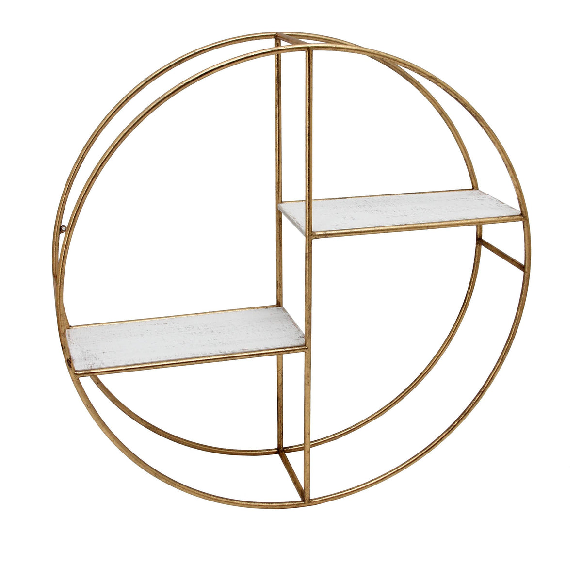 Round Metal Frame Wall Shelf with 2 Display Cases C74562