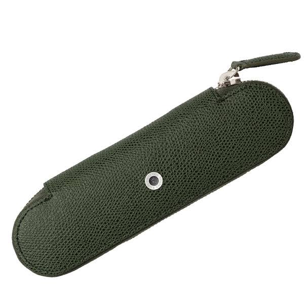 Olive Green Zipper Pen Case for Two Z268