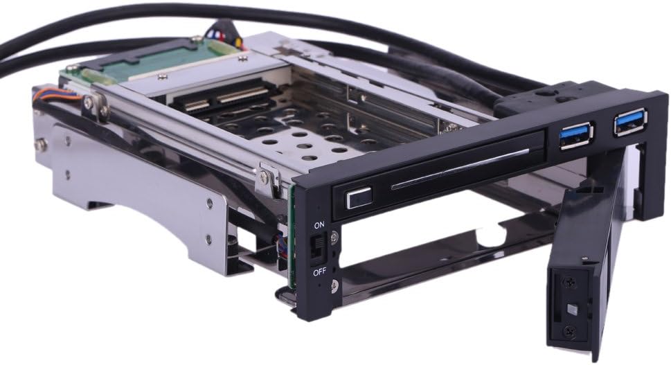 Dual Bay 3.5 + 2.5 Inch SATA III Hard Drive SSD Tray Caddy Internal Mobile Rack Enclosure Docking Station with USB 3.0 Port Hot Swap Pack of 2 V604