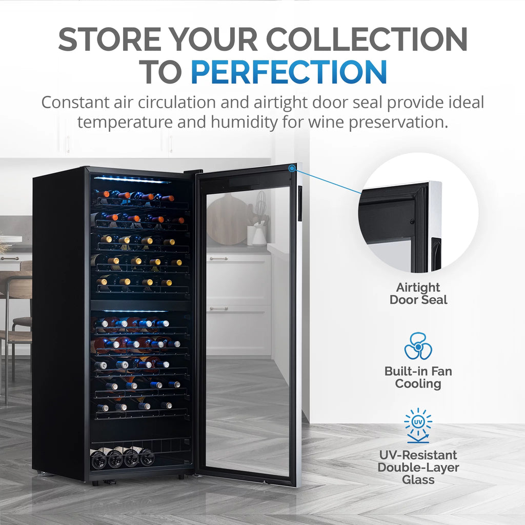 98 Bottle Dual Zone Stainless Steel Wine Refrigerator G29429