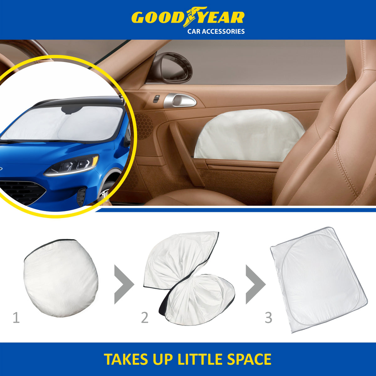 Foldable Windshield Sun Shade for Ford Escape 2020-2023 K2247