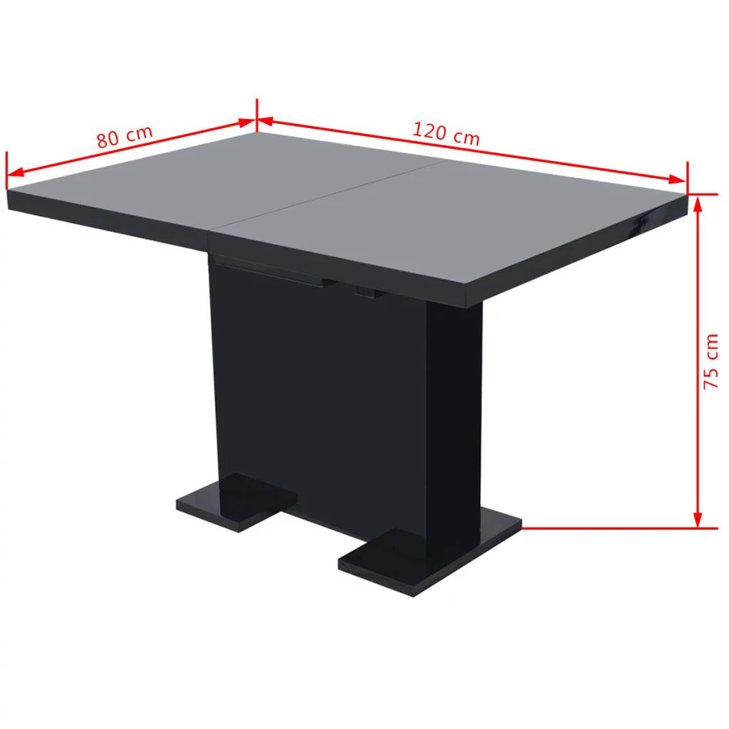 High Gloss Black Extendable Dining Table N82872