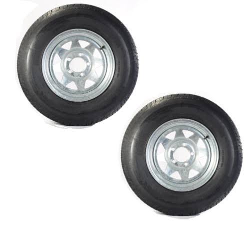 2-pk Trailer Tire on Rim St175/80d13 Load C 5 Lug Galvanized Spoke U692301