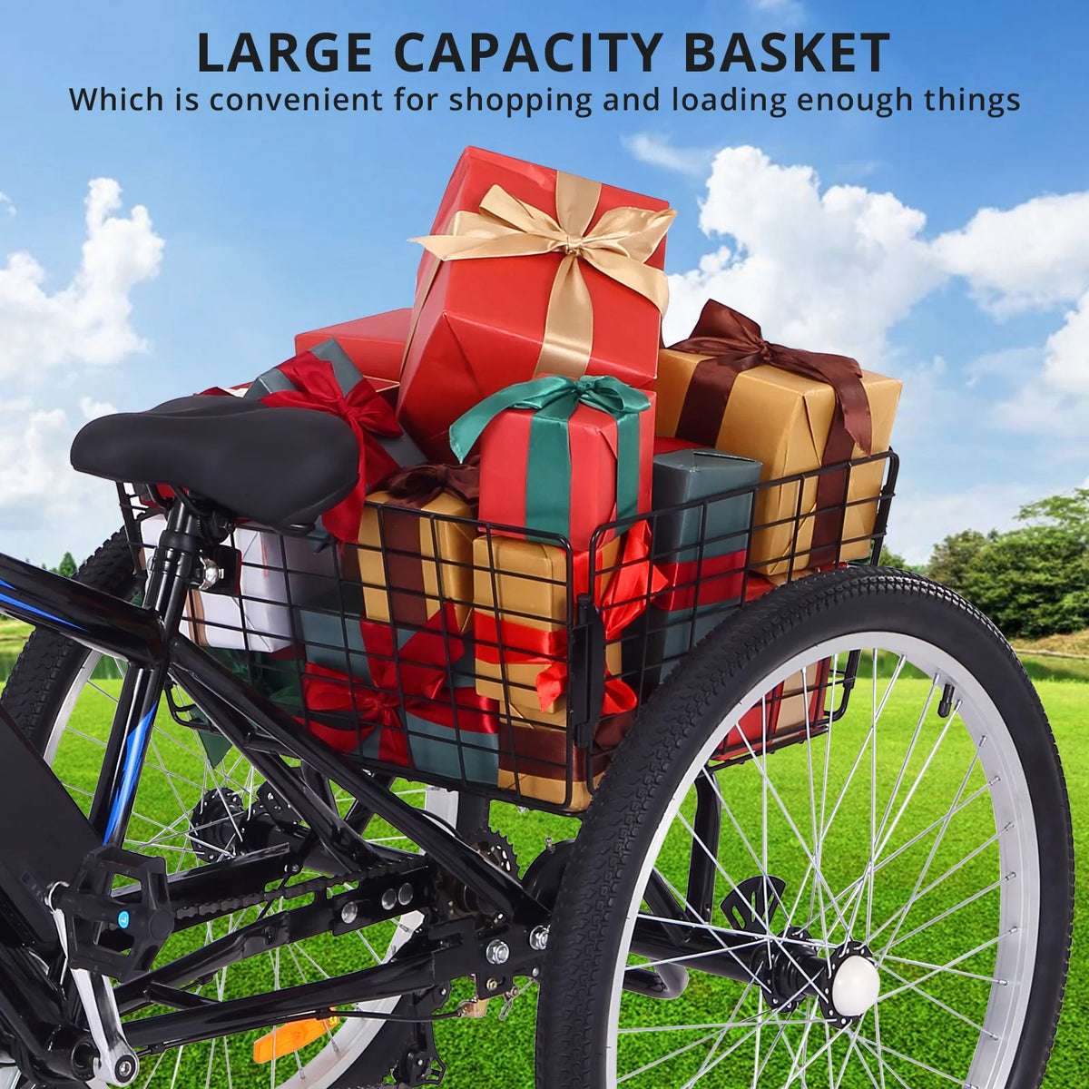 7-Speed Electric Trike with Basket F548