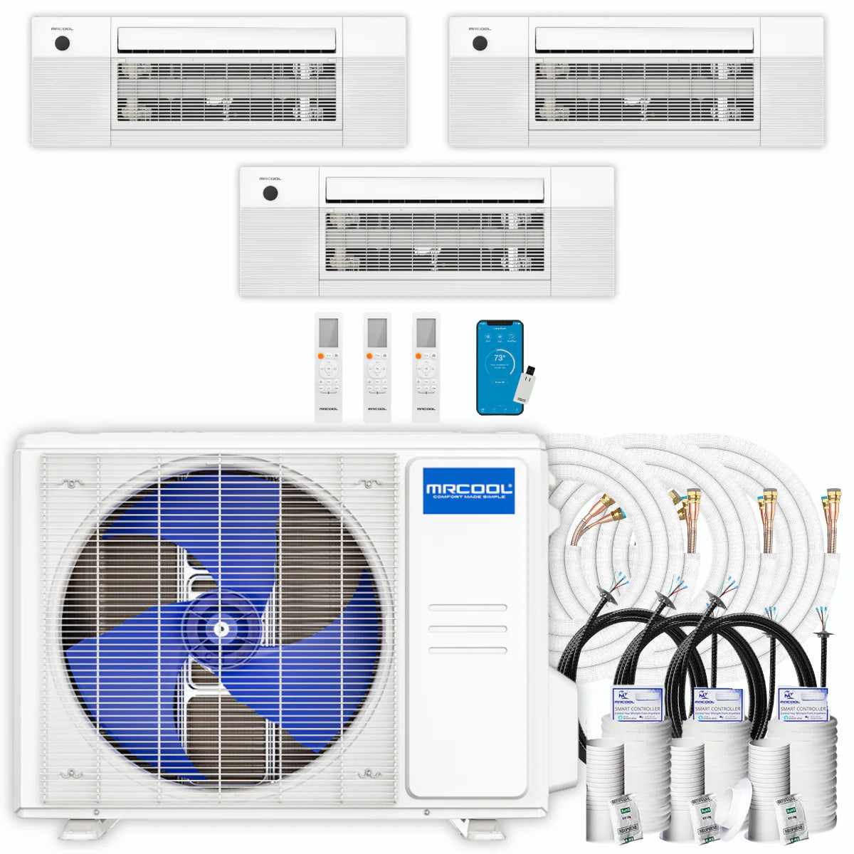 39,000 BTU 3 Zone Ceiling Cassette Ductless Air Conditioner and Heat Pump M379141