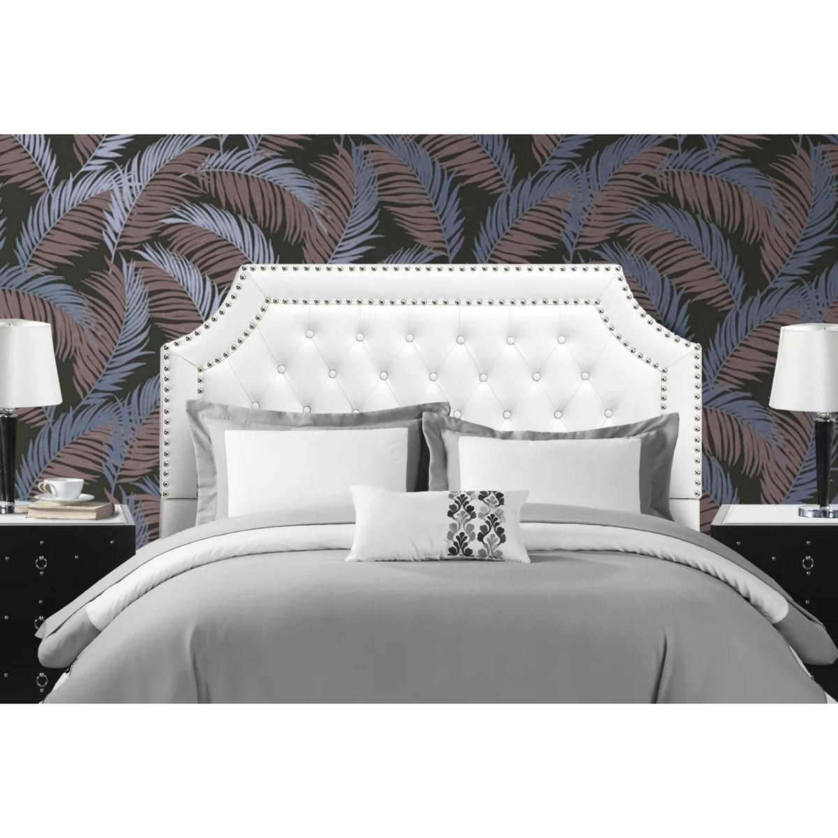 PU Leather Upholstered Button Tufted Headboard A363027