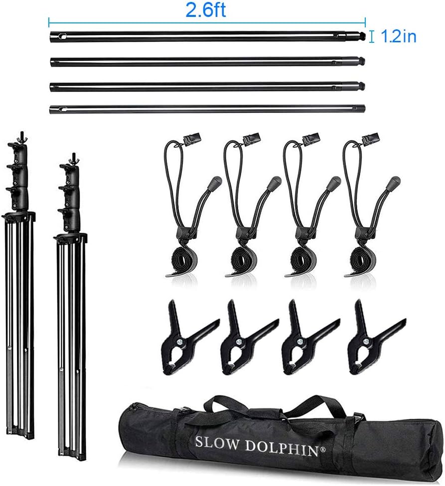 10 x 10Ft Heavy Duty Adjustable Backdrop Stand Kit with Carrying Bag C663