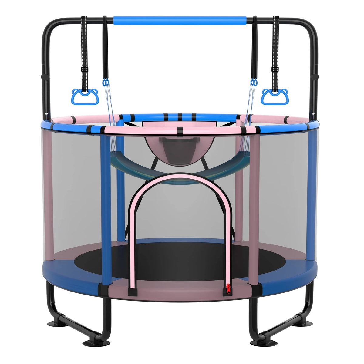 60'' Trampoline with Enclosure, Basketball Hoop and Swings B77636