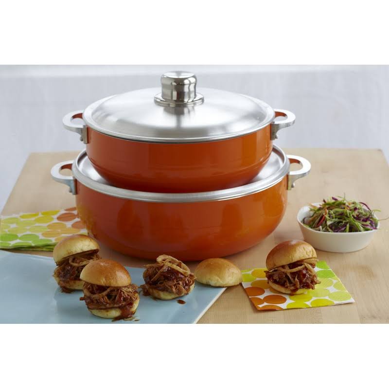 2-Piece Ceramic Nonstick Caldero Set Orange M9454
