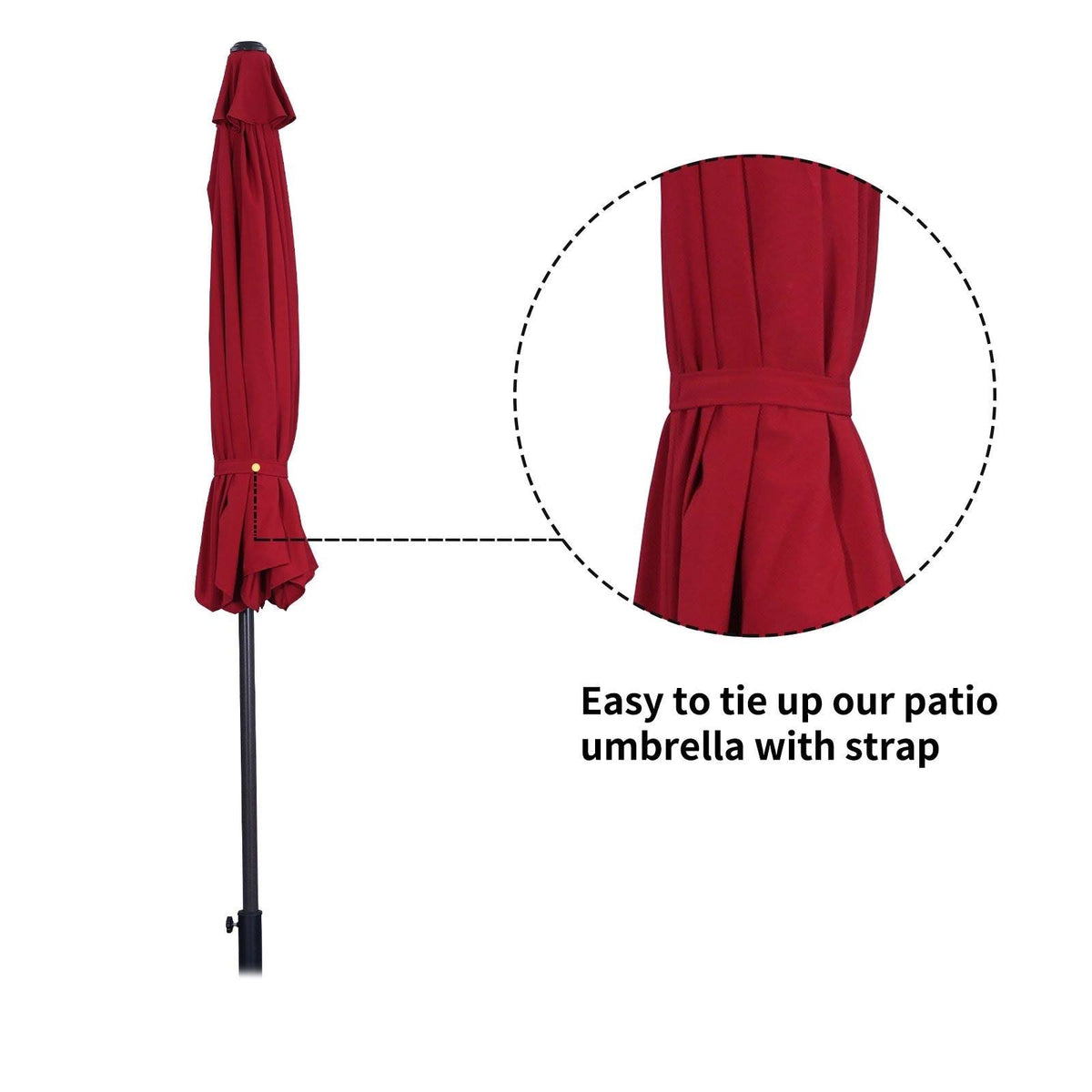 Red 9ft Waterproof Patio Umbrella with Tilt and Crank F413